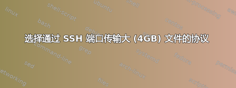 选择通过 SSH 端口传输大 (4GB) 文件的协议