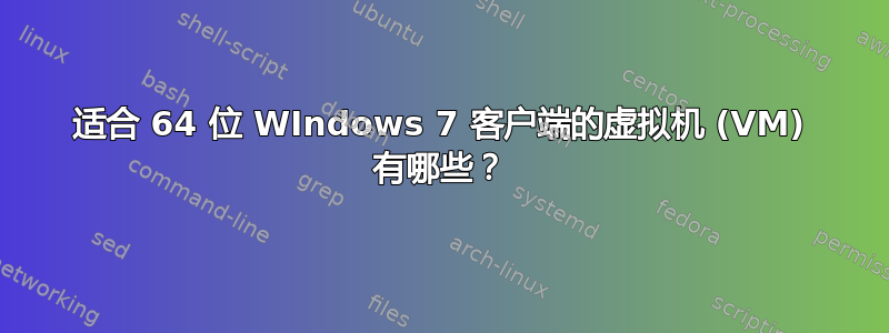 适合 64 位 WIndows 7 客户端的虚拟机 (VM) 有哪些？