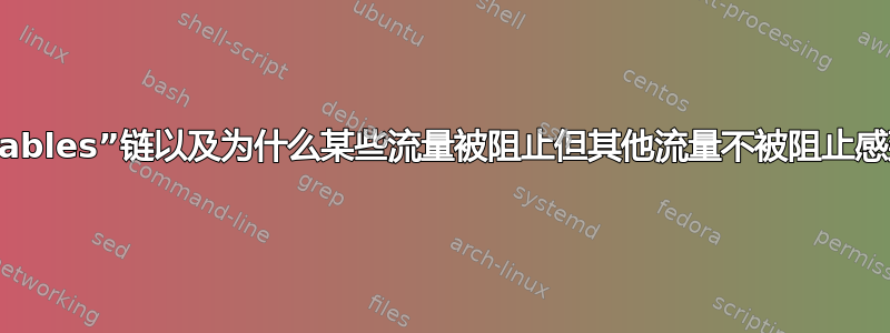 对“iptables”链以及为什么某些流量被阻止但其他流量不被阻止感到困惑