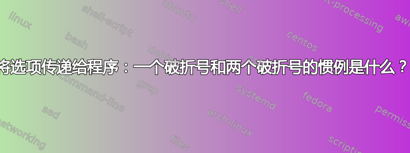 将选项传递给程序：一个破折号和两个破折号的惯例是什么？