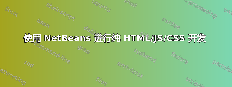 使用 NetBeans 进行纯 HTML/JS/CSS 开发