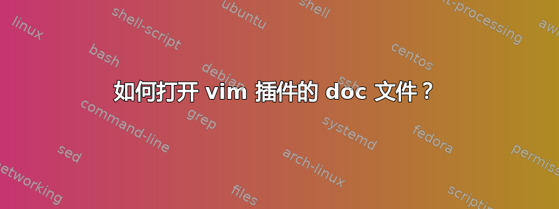 如何打开 vim 插件的 doc 文件？