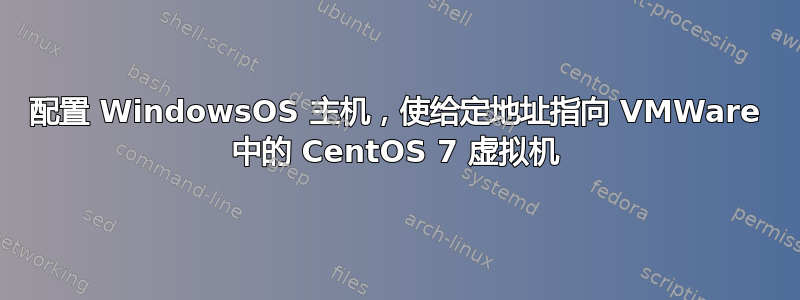 配置 WindowsOS 主机，使给定地址指向 VMWare 中的 CentOS 7 虚拟机