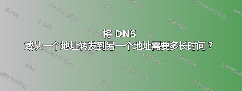 将 DNS 域从一个地址转发到另一个地址需要多长时间？