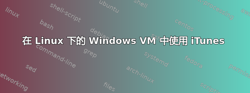 在 Linux 下的 Windows VM 中使用 iTunes