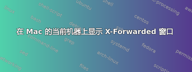 在 Mac 的当前机器上显示 X-Forwarded 窗口