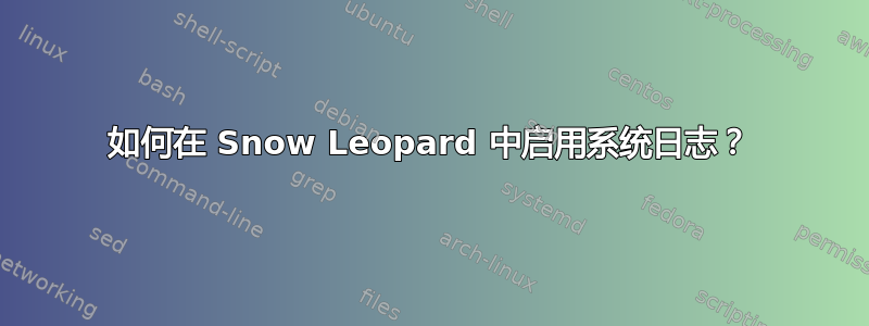 如何在 Snow Leopard 中启用系统日志？