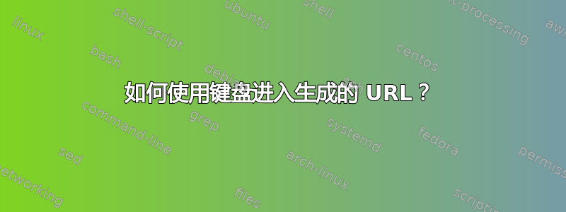 如何使用键盘进入生成的 URL？