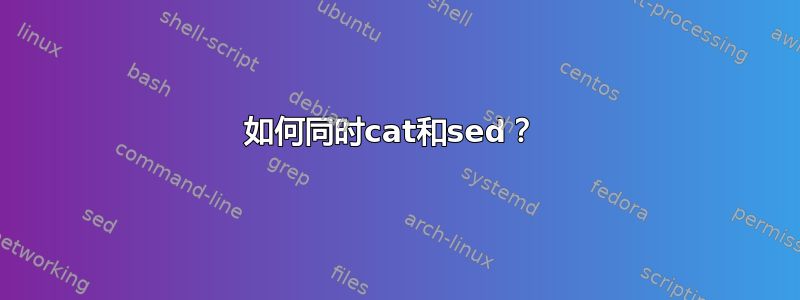 如何同时cat和sed？ 