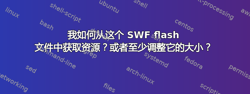 我如何从这个 SWF flash 文件中获取资源？或者至少调整它的大小？