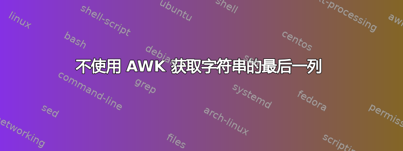 不使用 AWK 获取字符串的最后一列