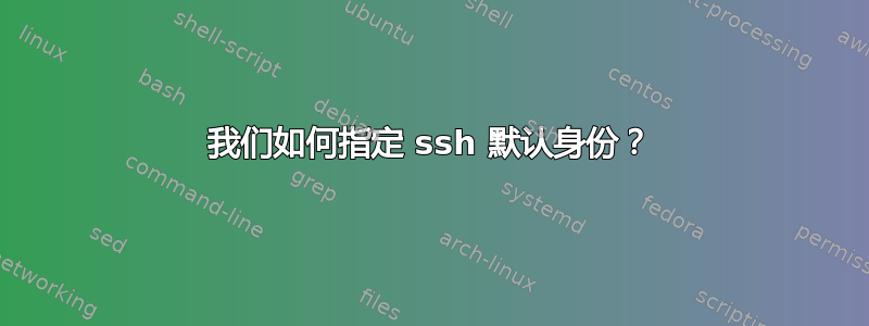 我们如何指定 ssh 默认身份？