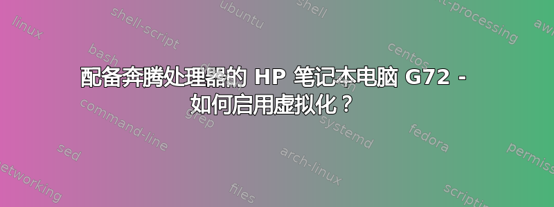 配备奔腾处理器的 HP 笔记本电脑 G72 - 如何启用虚拟化？