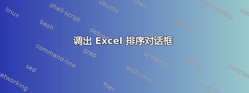 调出 Excel 排序对话框