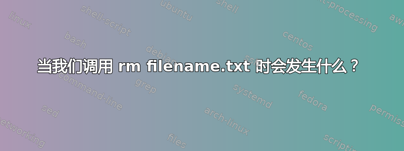 当我们调用 rm filename.txt 时会发生什么？