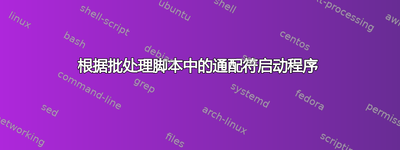 根据批处理脚本中的通配符启动程序