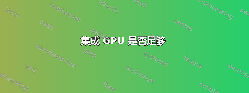 集成 GPU 是否足够