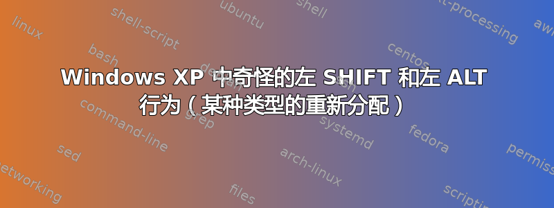 Windows XP 中奇怪的左 SHIFT 和左 ALT 行为（某种类型的重新分配）