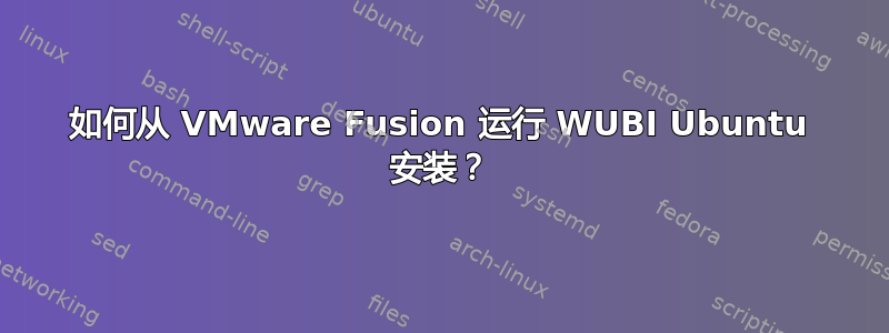 如何从 VMware Fusion 运行 WUBI Ubuntu 安装？