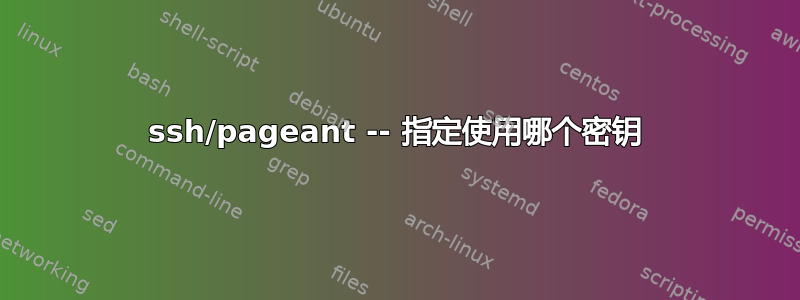 ssh/pageant -- 指定使用哪个密钥