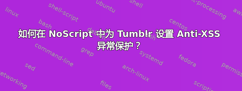 如何在 NoScript 中为 Tumblr 设置 Anti-XSS 异常保护？