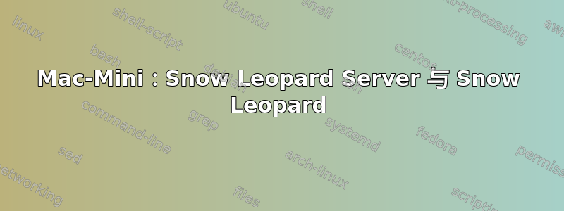 Mac-Mini：Snow Leopard Server 与 Snow Leopard