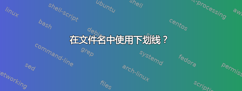 在文件名中使用下划线？