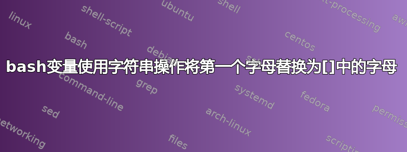 bash变量使用字符串操作将第一个字母替换为[]中的字母