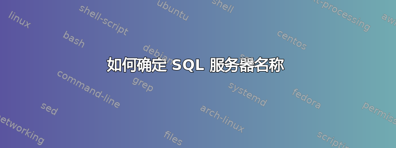 如何确定 SQL 服务器名称