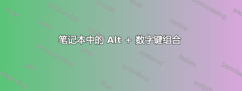 笔记本中的 Alt + 数字键组合