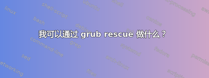 我可以通过 grub rescue 做什么？