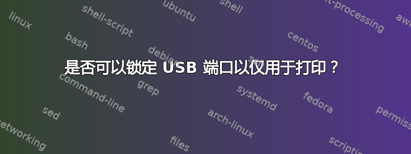 是否可以锁定 USB 端口以仅用于打印？