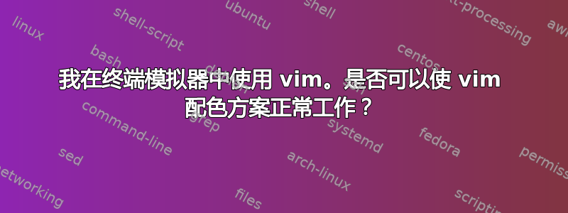 我在终端模拟器中使用 vim。是否可以使 vim 配色方案正常工作？