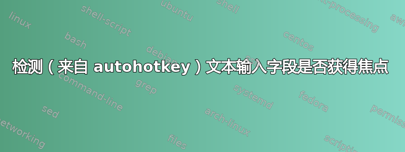 检测（来自 autohotkey）文本输入字段是否获得焦点