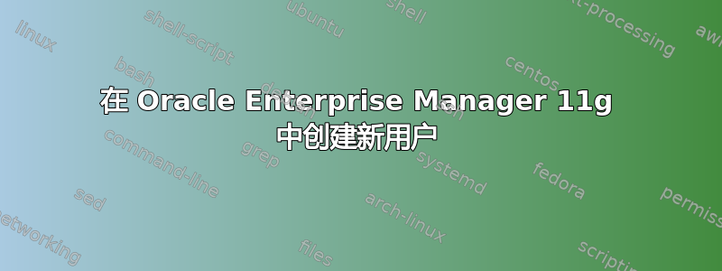 在 Oracle Enterprise Manager 11g 中创建新用户