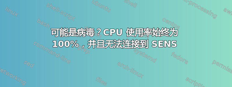 可能是病毒？CPU 使用率始终为 100%，并且无法连接到 SENS