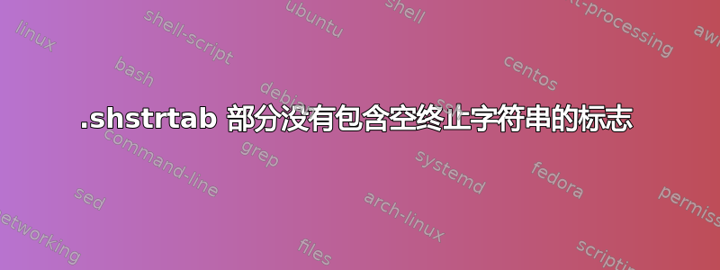 .shstrtab 部分没有包含空终止字符串的标志