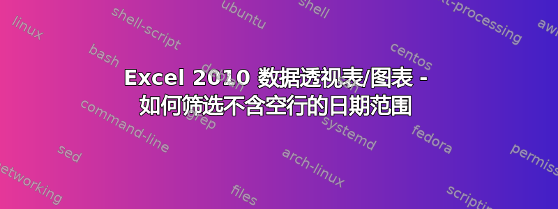 Excel 2010 数据透视表/图表 - 如何筛选不含空行的日期范围