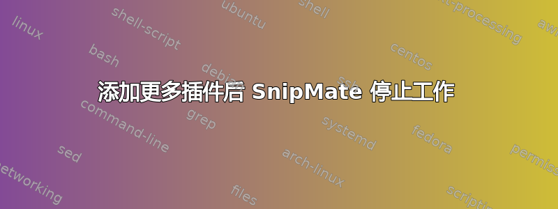 添加更多插件后 SnipMate 停止工作