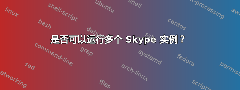 是否可以运行多个 Skype 实例？