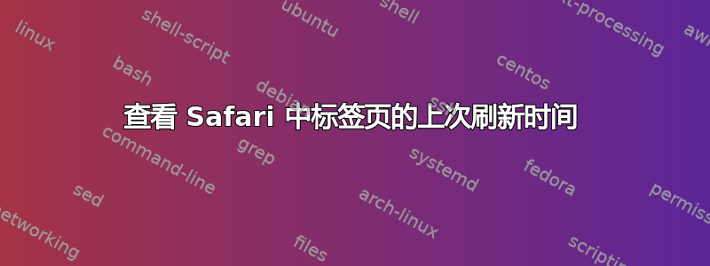 查看 Safari 中标签页的上次刷新时间