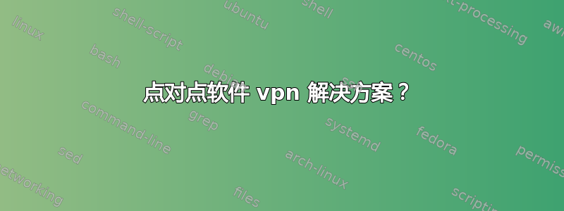 点对点软件 vpn 解决方案？