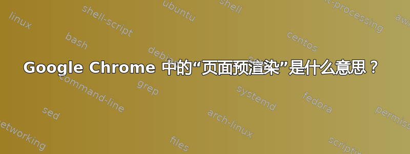 Google Chrome 中的“页面预渲染”是什么意思？