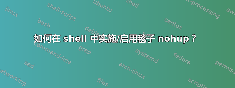 如何在 shell 中实施/启用毯子 nohup？