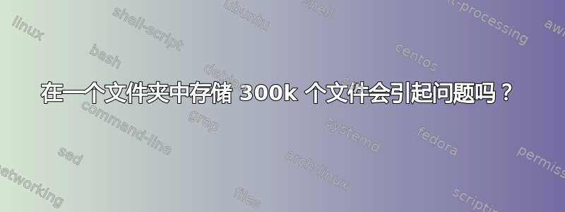 在一个文件夹中存储 300k 个文件会引起问题吗？