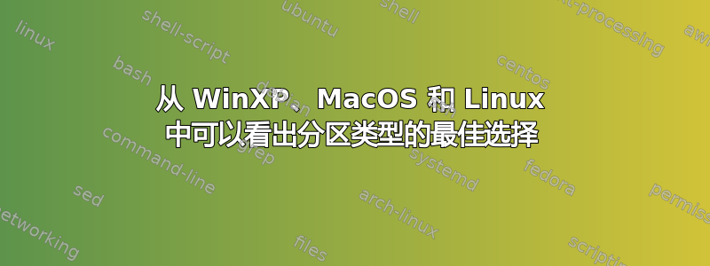 从 WinXP、MacOS 和 Linux 中可以看出分区类型的最佳选择