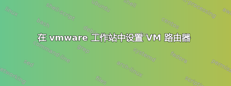 在 vmware 工作站中设置 VM 路由器