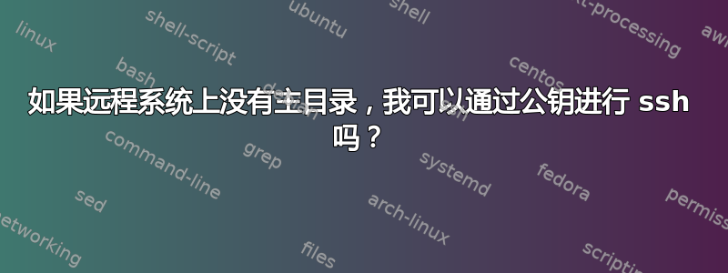 如果远程系统上没有主目录，我可以通过公钥进行 ssh 吗？