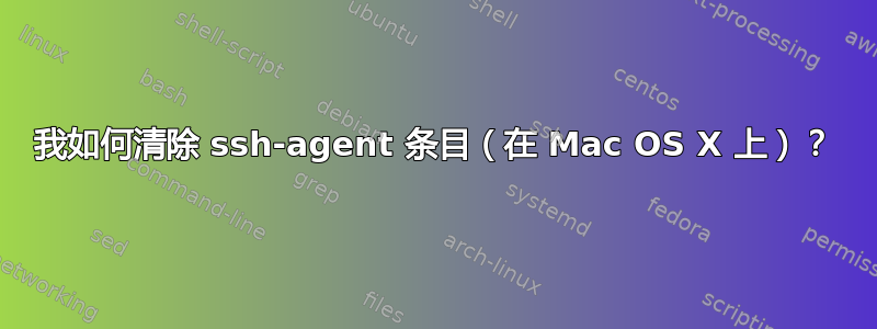 我如何清除 ssh-agent 条目（在 Mac OS X 上）？