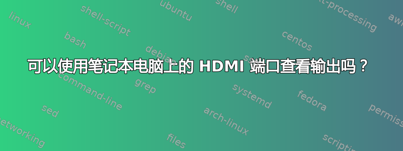 可以使用笔记本电脑上的 HDMI 端口查看输出吗？